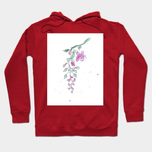 Flower branch, bunch. Watercolor, art decoration, sketch. Illustration hand drawn modern Hoodie